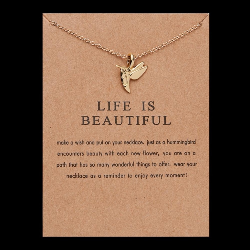 Hummingbird charm necklace